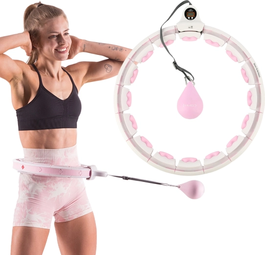Adjustable smart hoop with rotating weight and counter
