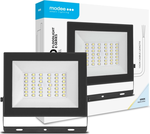 LED Floodlight MODEE E‑Series Slim 30 W, 2400 lm, 120°, cool white
