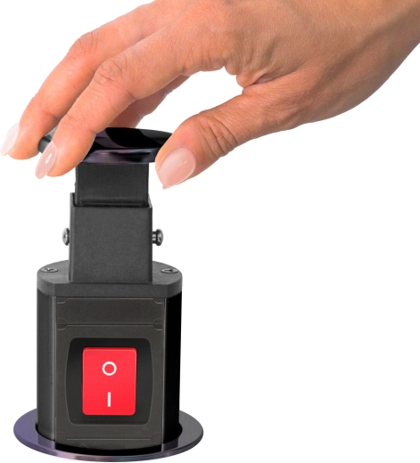 Retractable design for a tidy work surface
