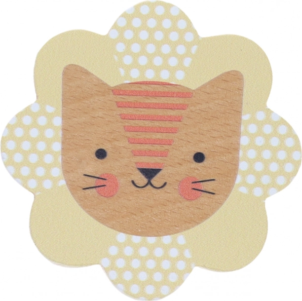 Petit Collage wooden lion rattle