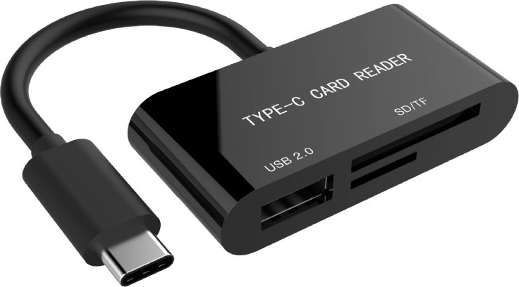 USB‑C четец на карти SDXC Combo, черен