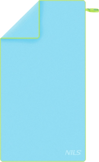 Fast-drying microfiber towel NILS, blue–green, 180 × 100 cm