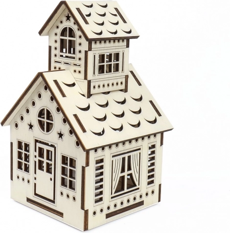 Wooden House with Bell Tower with LED Candle – KÚZLO DREVA
