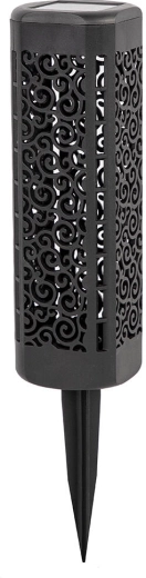 Solar garden spike light, 1 LED, black, diameter 6 cm, height 31 cm