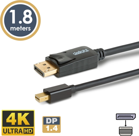 Кабел DisplayPort към Mini DisplayPort 1.4 4K, 1,8 м