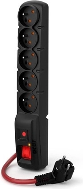 Acar F5 Power surge-protected extension, 3 m, 16 A, black