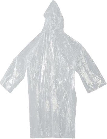Polyethylene rain poncho with snaps