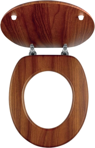 WC seat made of dark oak veneered MDF