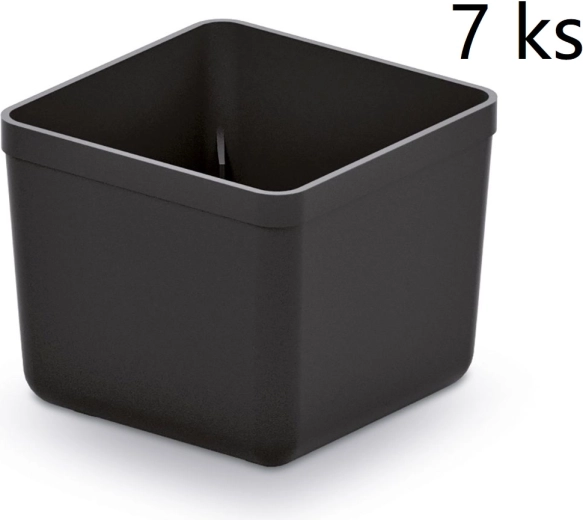 Set of 7 plastic tool boxes Unite Box, black, 55 × 55 × 165 mm