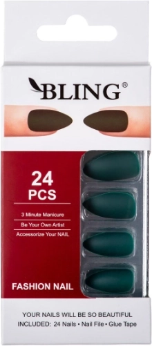 Изкуствени нокти Tipsy BLING Fashion Nail – бутилково зелени, матови