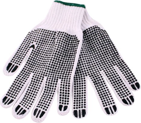 Knitted cotton work gloves with double-sided anti-slip