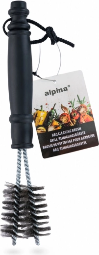 Grill cleaning brush with plastic handle