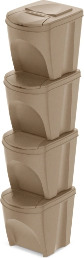 Комплект кошове за разделно събиране Sortibox Eco Wood 4×25 l – naturo eco