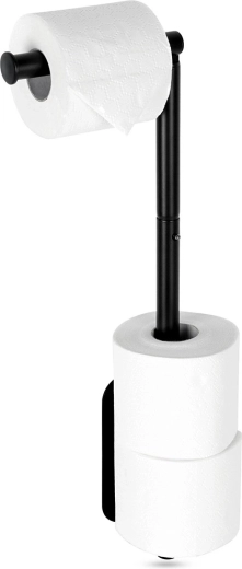 Wall-mounted stainless steel toilet paper holder, black, 46.5 cm