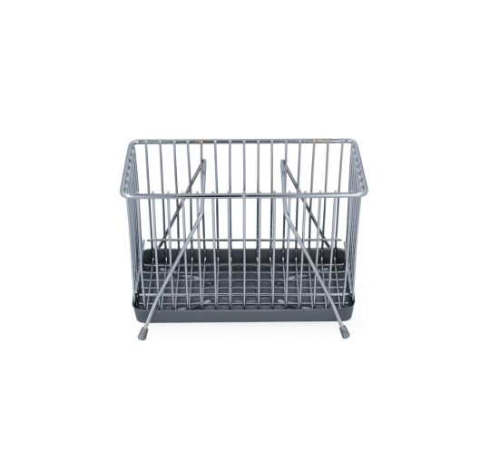 Chrome rectangular cutlery drainer