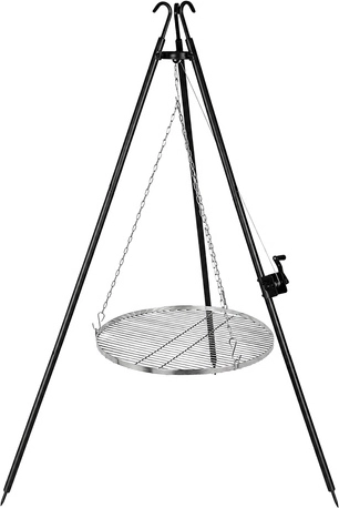 Stable tripod for safe grilling over a fire