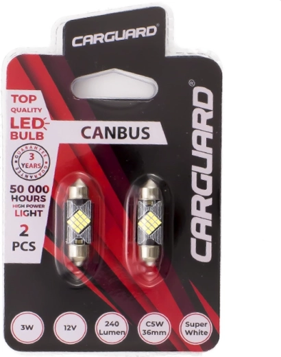 LED крушка CARGUARD Canbus Sofit 39 mm C5W, 3 W