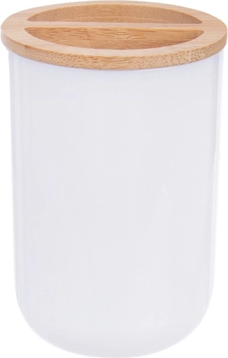 Whitney toothbrush holder made of plastic and bamboo