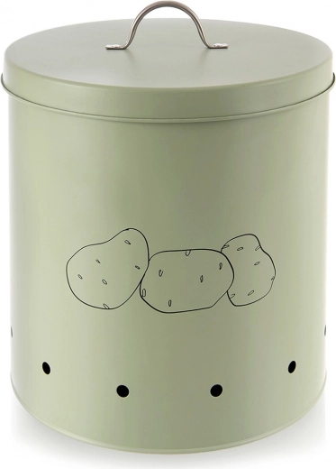 Metal green box for potatoes and vegetables GREENISH 8.7 l