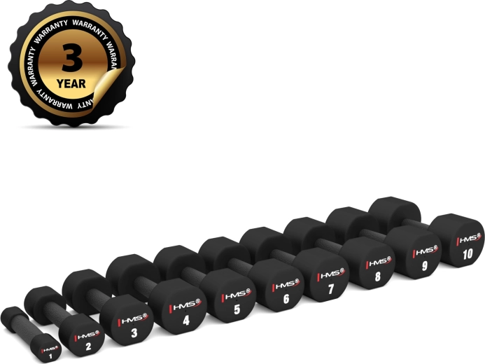 polyurethane single dumbbells HMS HPT07 2 × 7 kg (pair)