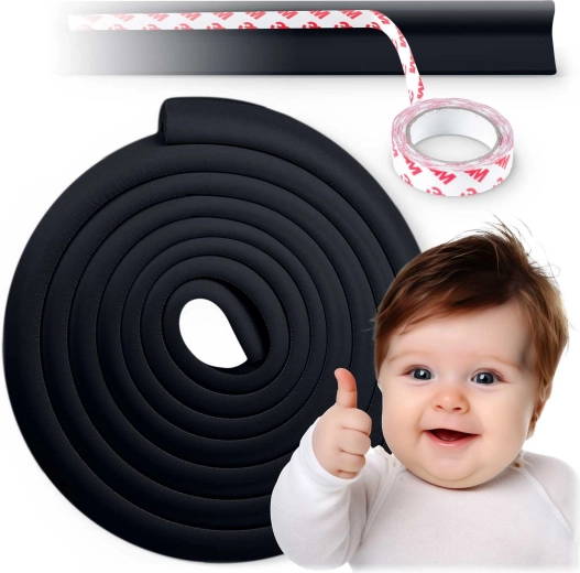 Защитна дунапренена лента за ръбове RICOKIDS, черна, 6 м