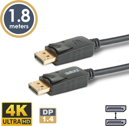 DisplayPort 1.4 to DisplayPort 4K Cable, 1.8 m