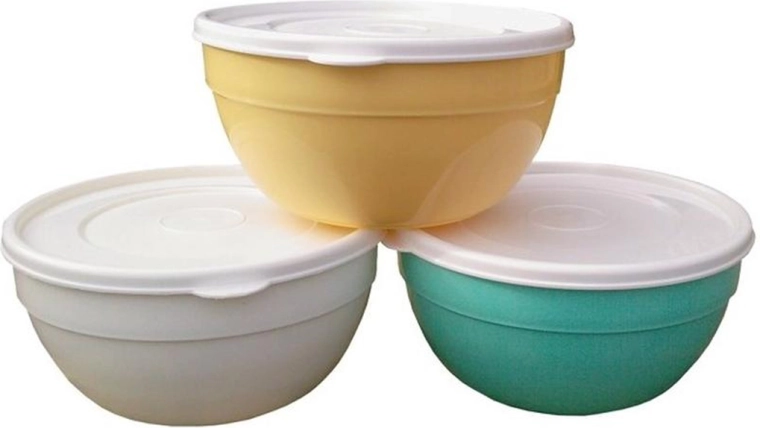 Plastic soup bowl with lid 0.5 l