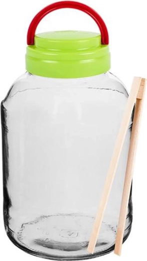 Pickling Jar with Lid and Tongs 3 L