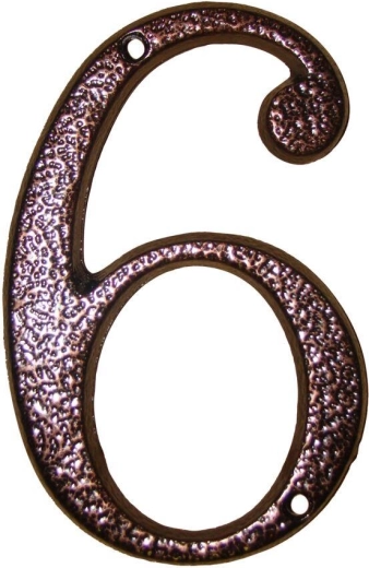 House number 6, brown, zinc