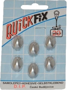 Self-adhesive oval hooks small, silver, 6 pcs