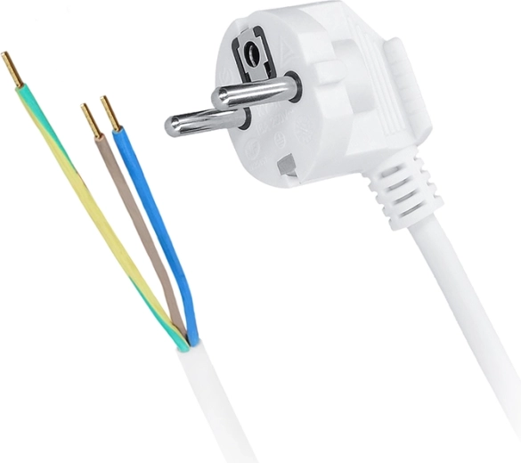 Solight flexo захранващ кабел 3× 1 mm² бял 3 m