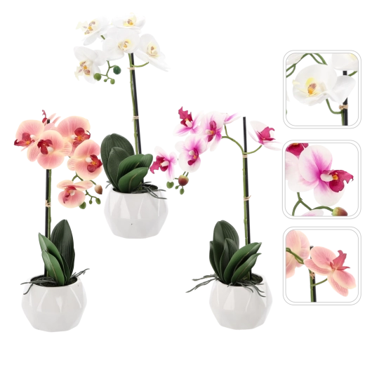 Artificial orchid flower mix 3 colors 42 cm