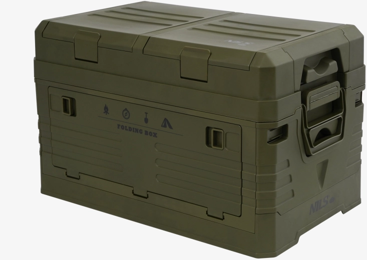 Folding storage box with lid NILS Camp 42 l green
