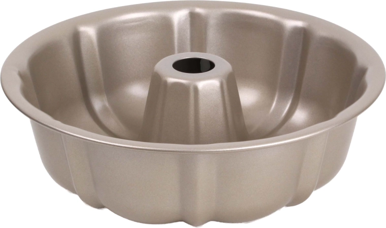 Форма за куглоф Kitchisimo от въглеродна стомана, златиста, 25,5 × 8 см