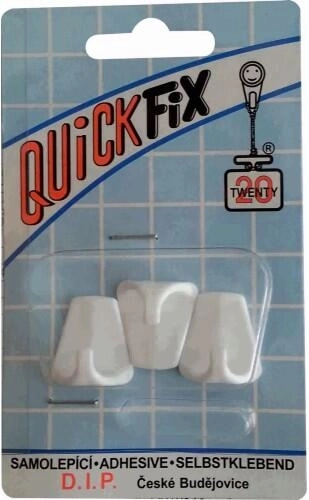 Self-adhesive plastic hooks white (3 pcs)