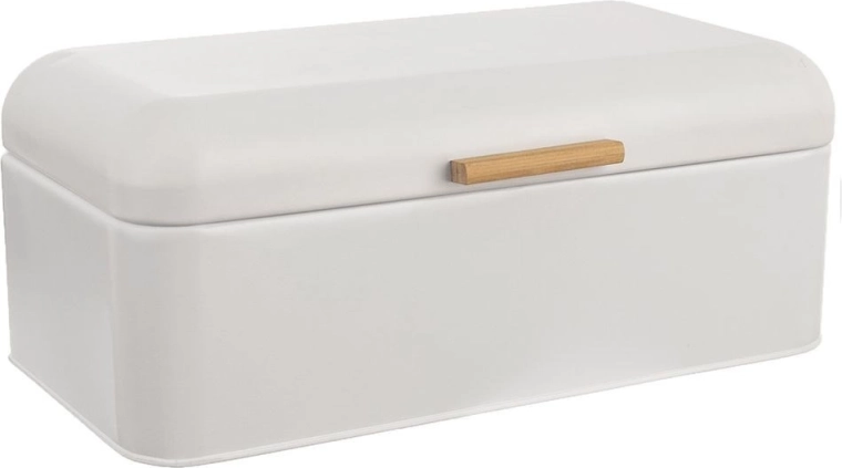 Metal bread bin WHITELINE white 42 × 24 × 16.5 cm