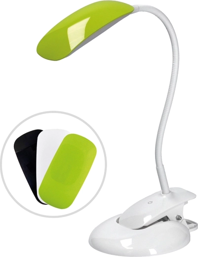 Solight dimmable LED lamp 2-in-1 with clip and base, 5 W, 4000 K, with 3 covers
