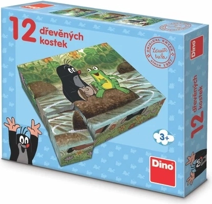 Dino дървени кубчета КРАТЧЕТО и животните 12 бр.