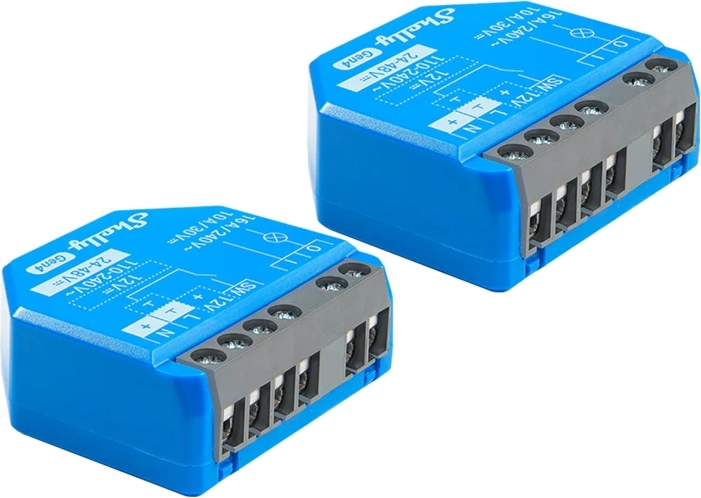 Set of 2 Shelly 1 Gen4 smart relays with Zigbee and Matter support