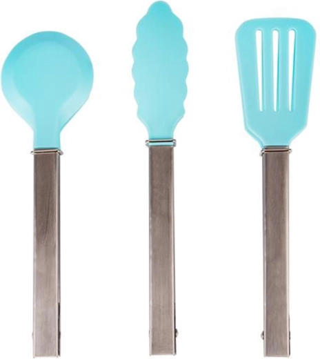 Toro salad tongs 18 cm, nylon and stainless steel, turquoise