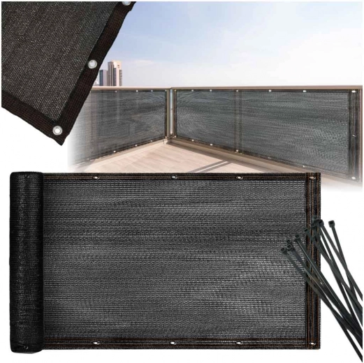 Balcony Screen LUARO with UV Protection and Zip Ties 105x700 cm