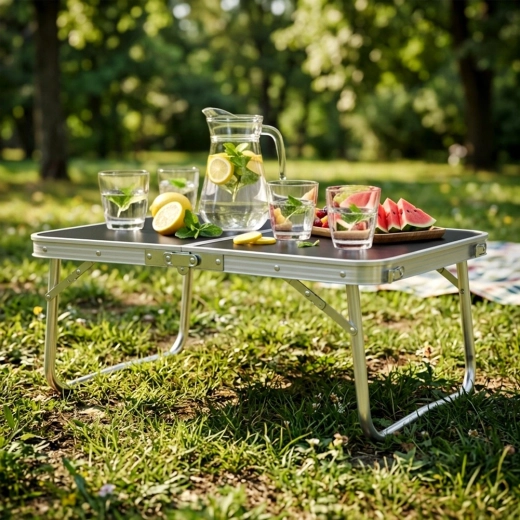 An ideal low table for picnics and camping