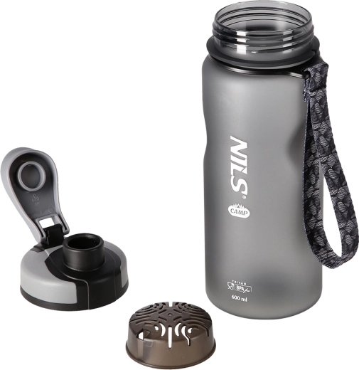 Flip lid and integrated strainer