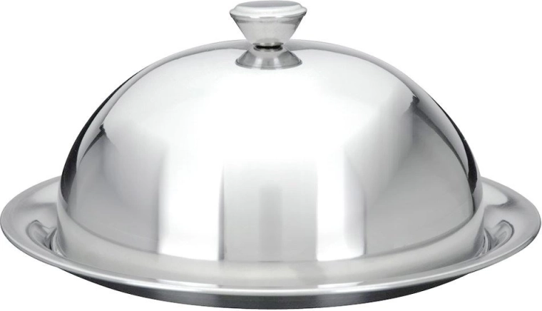 Stainless steel serving dish with lid 24 × 10 cm