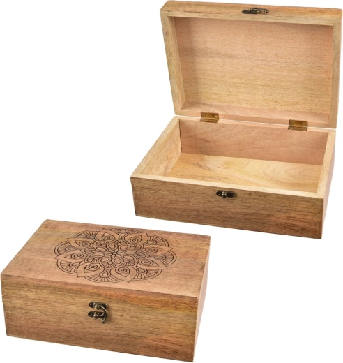 Mandala Mango Wood Storage Box
