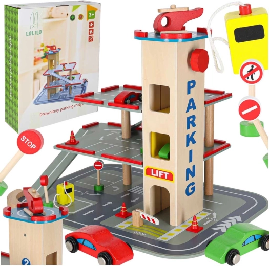LULILO Benino Wooden Parking Garage – Multi-level Garage with Elevator