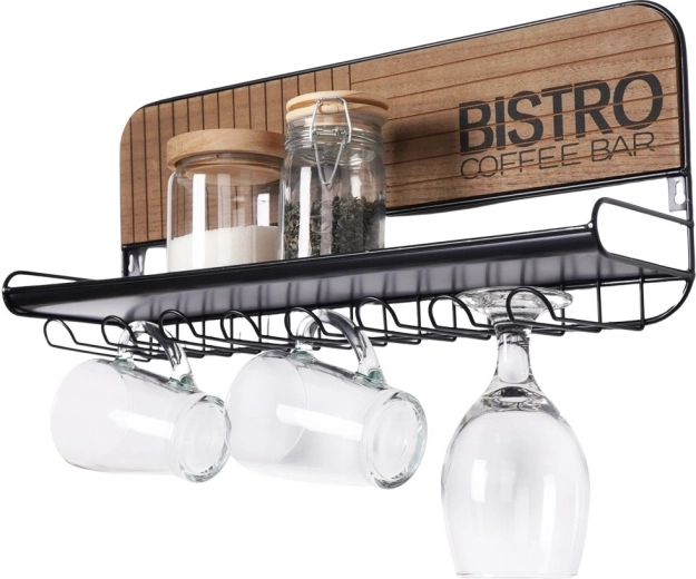Стенен държач за чаши и стъклени чаши Bistro