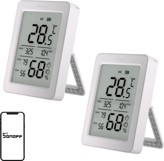 Sonoff AirGuard TH ZigBee temperature and humidity sensor with LCD display (2 pcs)