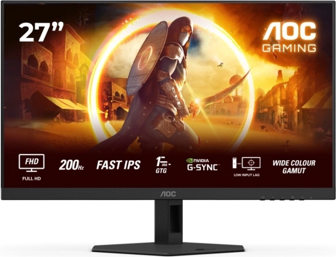 AOC 27G4HRE 27" геймърски монитор Fast IPS 200 Hz с високоговорители