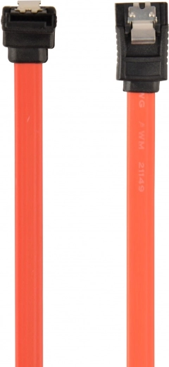SATA III data cable 30 cm with metal latches, straight + angled connector